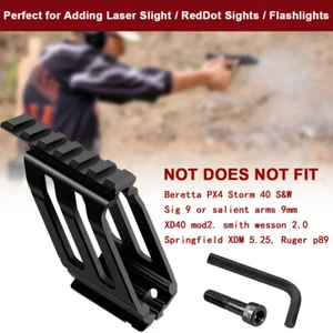 Tactical Handgun Scope Mount Picatinny Rails Mount Aluminum Fits Most Pistols - Picture 1 of 11