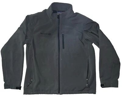 Free Country Vintage Mens M Windbreaker Jacket Fleece Lined Zip Up Pockets Grey - Image 1 of 4