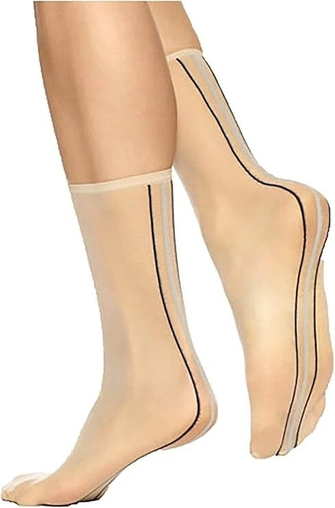 HUE Womens Simply Skinny Socks Nude (Cream Back Seam) - Image 1 of 1