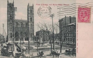 CANADA - MONTREAL - 8-9-1905 - CARTE POSTALE POUR FRANCE - NOTRE DAME CHURCH. - Picture 1 of 1