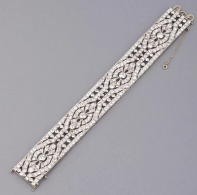 Pulseras de tenis vintage de diamantes blancos de 18,25 quilates creadas en laboratorio estilo francés para mujer Foto 1 de 4