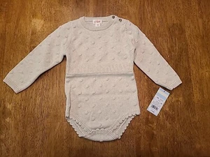 Cat & Jack Baby Girls Bobble Romper Long Sleeve Oatmeal Girls Size 18M NWT - Picture 1 of 3