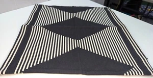 2 H & M Home Organic Cotton Pillow Covers-Grey and Cream Modern Design Set of 2 - Picture 1 of 6