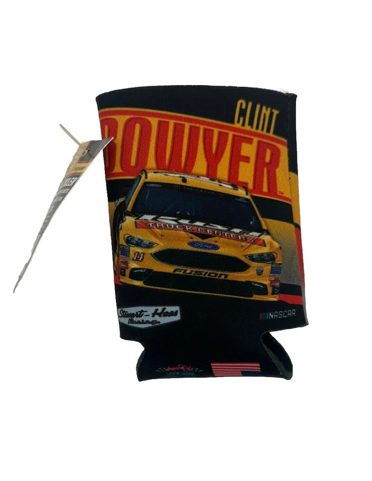 Can Cooler 2018 Clint Bowyer #14 Stewart Haas Racing NWT Yellow Black NASCAR - Image 1 of 3