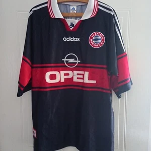 Camiseta de fútbol Bayern Munich Carsten Jancker autógrafo Adidas 1997 98 retro hogar - Imagen 1 de 8