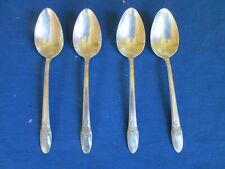 (4) 1847 Rogers Bros 1937 FIRST LOVE Silver Plate 7-1/4” Oval Soup Spoons