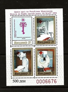 Macedonia Sc RA31 NH S/S of 1993 - Red Cross - Picture 1 of 1