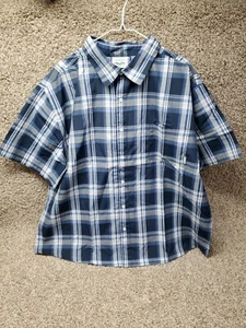 Men's Plaid Shirt Woodland Creek Short Sleeve Blue - 2XL - Picture 1 of 3
