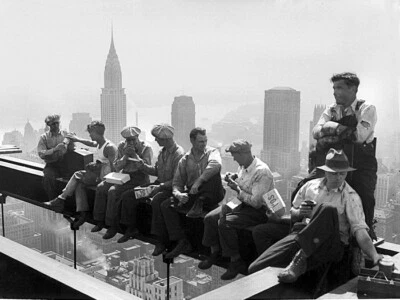 V4149 Workers Lunch Skyscraper New York Beam Old Retro WALL POSTER PRINT UK - Image 1 of 4
