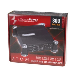 PRECISION POWER ATOM A400.4D 4CHANNEL 800W COMPONENT SPEAKERS TWEETERS AMPLIFIER - Picture 1 of 4