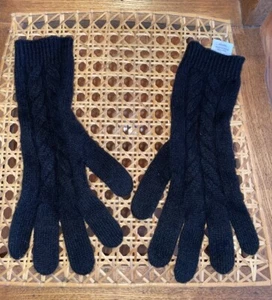 NWOT Christian Siriano Black 100% Cashmere Gloves One Size - Picture 1 of 5