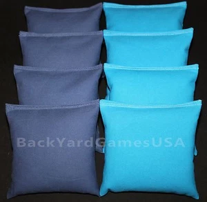 ALL WEATHER CORNHOLE BEAN BAGS Blue & Turquoise Resin Filled WATERPROOF - Picture 1 of 2