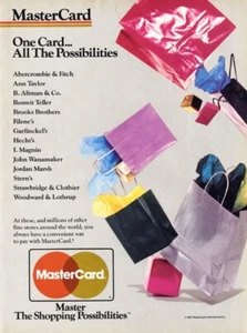 1987 Mastercard shopping vintage 1-page MAGAZINE AD - Picture 1 of 1