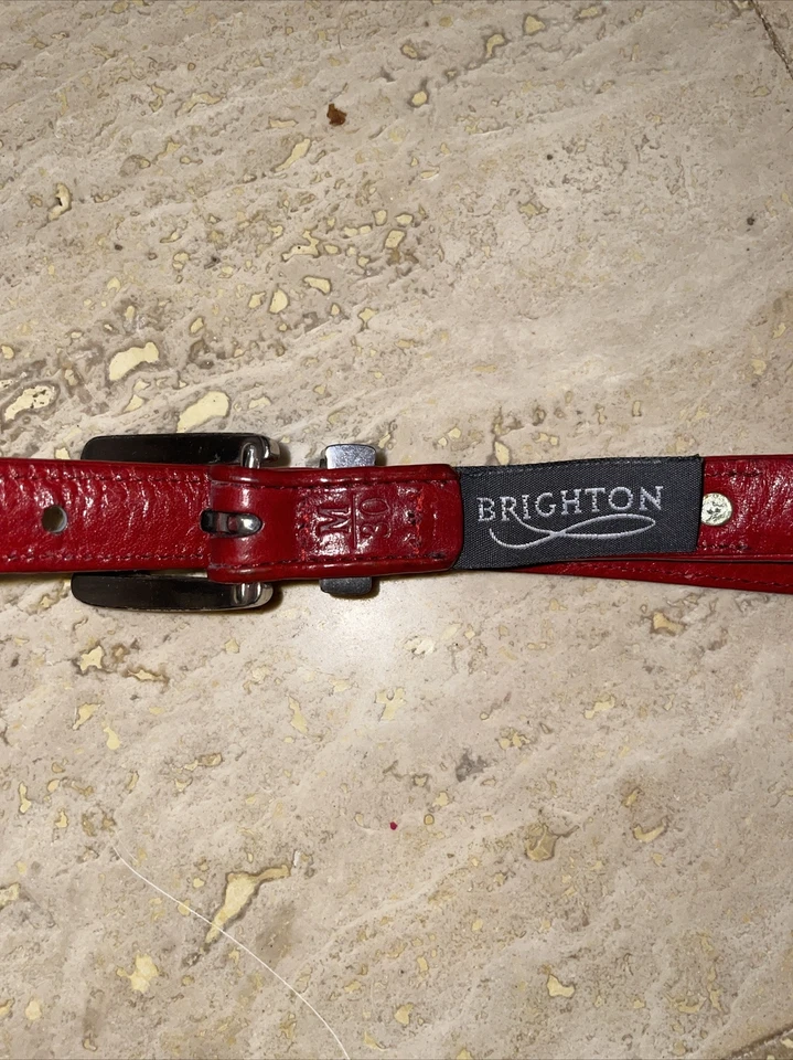 Пояс Brighton 03507 красный кожаный юго-западный с бисером размер женский M - Изображение 1 из 4