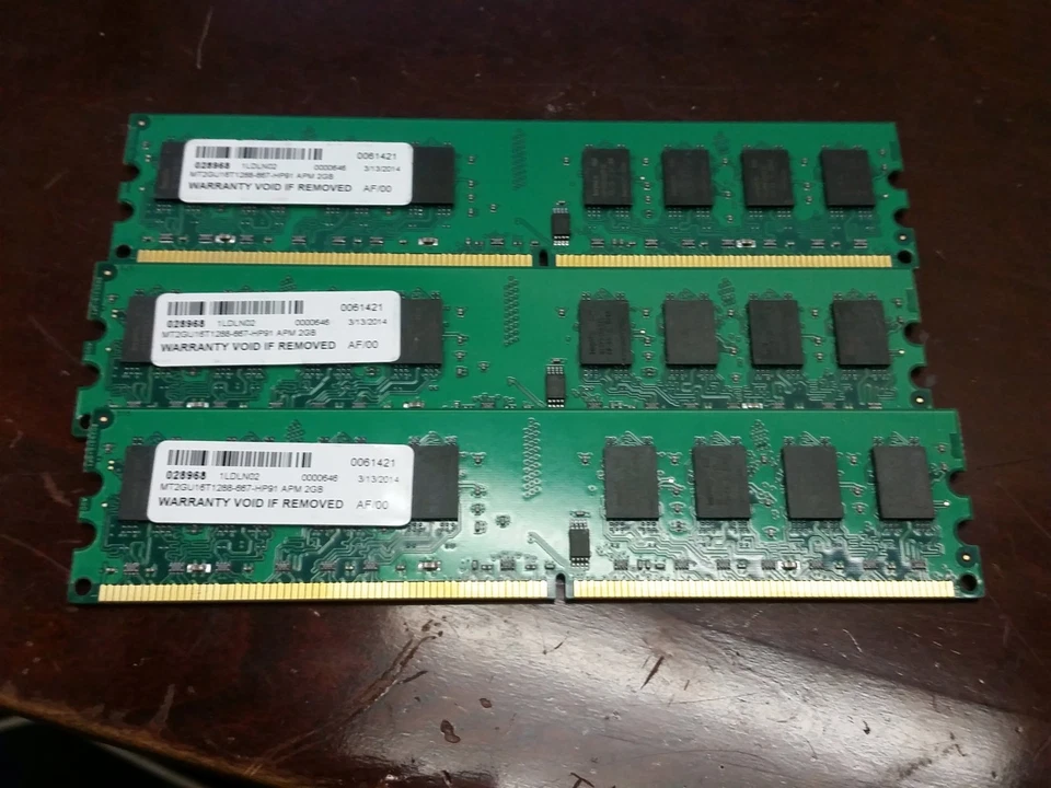 6GB 3x2GB Desktop PC2-5300 667MHz DDR2 Computer RAM DIMM Memory - Image 1 of 1