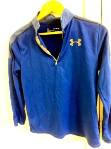 Under Armour Boys Blue 1/4 Zip Pullover Size YXL Activewear HeatGear - Picture 1 of 5