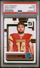 2022 Donruss Sam Howell Portrait Rated Rookie Card PSA 10 Gem Mint Commanders