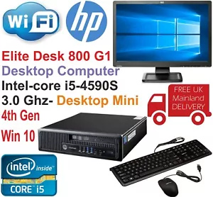 HP EliteDesk 800 G1 USFF Core i5-4590S @3.00GHz 8GB 480GB SSD Win10 PC Bundle - Picture 1 of 8