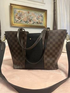 Louis Vuitton Jersey Shoulder Bag Damier Ebene Tote Black/Brown - Picture 1 of 8
