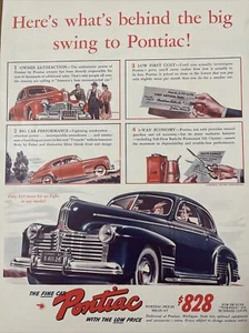 Anuncio impreso de automóvil Pontiac 1941 vintage, antes de la Segunda Guerra Mundial - Imagen 1 de 1