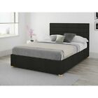 Aspire Kelly Saxon Twill Charcoal Upholstered Ottoman Bed