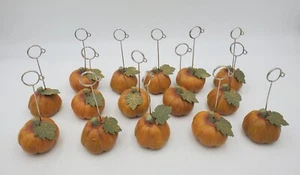 Set Of 15 Fall Thanksgiving Holiday Orange Pumpkin Place Setting Card Holders - Picture 1 of 9