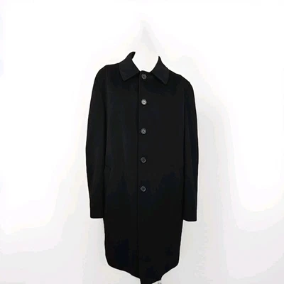 Abrigo John W Nordstrom Loro Piana Storm System 100 % lana negro para hombre 46L Foto 1 de 4