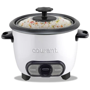COURANT 8 Cups Cooked 3 Cups Uncooked Rice Cooker -White OB - Picture 1 of 8