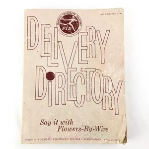 FTD Delivery Directory 1961 Softcover Book Florists' Telegraph Flowers By Wire - Picture 1 of 7