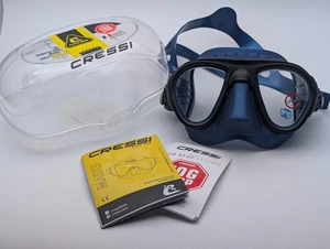 CRESSI Calibro Low Volume Scuba Diving Freediving Snorkel Mask Blue Metal - Picture 1 of 10