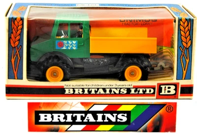 1977 Britains 9569 FARM 1:32 MERCEDES UNIMOG TRACTOR VEHICLE TIPPER TRUCK w/ BOX - Image 1 of 4