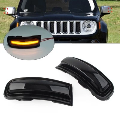 Side Mirror LED Dynamic Turn Signal Lights Lamp For Jeep Renegade 2015-2022 Pair - Image 1 of 4