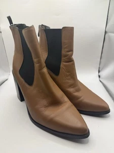 JO MERCER Women’s Lover High Ankle Leather Boots Dark Tan Brown Size 11 RRP $270 - Picture 1 of 11
