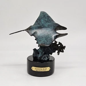 Dale J Evers Bronze Mantarochen auf Koralle Statue signiert Lim Ed 559/950 Beschreibung lesen - Bild 1 von 12