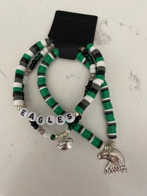 Juego de 3 brazaletes Philadelphia Eagles para hombre - dije de águila/fútbol Foto 1 de 4