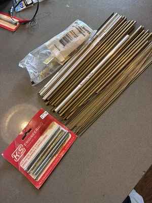 Lote de formas de tubería de aluminio de latón K&S más para avión modelo Balsa R/C Foto 1 de 4
