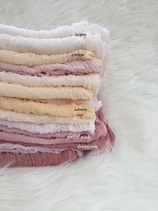 Hand dyed Gauze Sheer Cotton Cheesecloth Muslin Baby Wrap Newborn Photo Prop - Bild 1 von 5