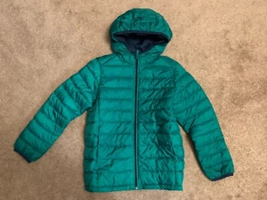 Amazon Essentials Boy's Kids Size 8 Medium Hooded Green Coat Zip Puffer Jacket - Picture 1 of 3