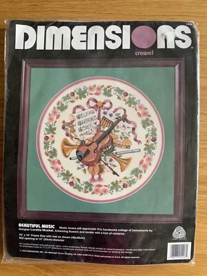 Dimensions Crewel Embroidery Kits - ‘Beautiful Music’ NEW & UNOPENED - Image 1 of 2