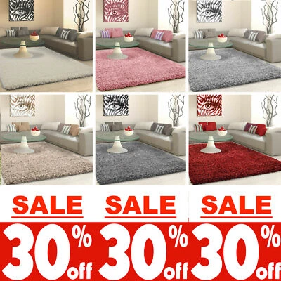 SHAGGY RUG 5cm HIGH PILE SMALL EXTRA LARGE THICK SOFT LIVING ROOM FLOOR BEDROOM - Image 1 of 4