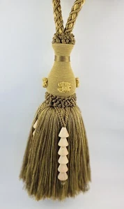 Lavish Curtain Drape Tiebacks / Tassels Gold High end Drapery Trim Handcrafted  - Picture 1 of 12