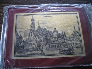 Vista histórica de la ciudad Rothenburg imagen de latón grabado en latón Daimler Benz AG - Imagen 1 de 3