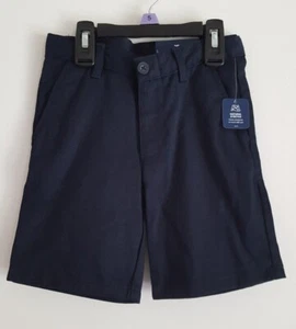 IZOD Kids Boys 5 Regular Dress Shorts Flat Front Short School Navy Blue  - Picture 1 of 5