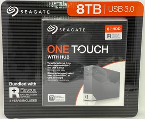 Seagate One Touch 8 TB Hub Desktop External Hard Drive HD USB-C USB 3.0 Ports... - Picture 1 of 24