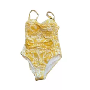 Costume da bagno donna taglia 6 nuovo con etichetta niptuck pezzo unico giallo paisley dimagrante spiaggia - Foto 1 di 6