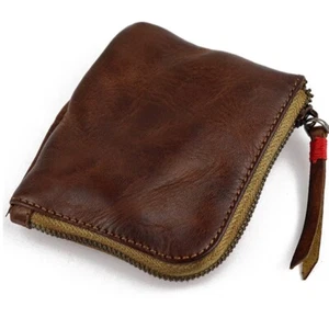 Monedero de cuero, billetera hecha a mano vintage para mujeres y hombres, mini bolso con tarjetero, H5 - Imagen 1 de 6