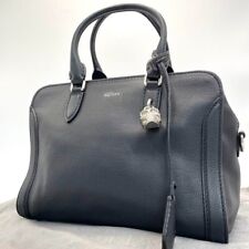 Good Condition Alexander McQueen Padlock Calf Leather Handbag Black