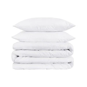 White Queen Cotton Blend 1200 Thread Count Washable Duvet Cover Set - Picture 1 of 1