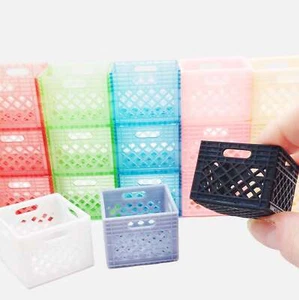 Stacking Record Crate / Milk Crates 1:12 Scale for Dollhouse Miniature Set of 3 - Picture 1 of 81