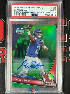 JAXSON DART 2023/99 AUTO VERDE PSA 9 RC BOWMAN U CROMO OLE MISS *CCB* - Imagen 1 de 2